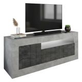 Porta TV cemento e ardesia 138x42x56h cm 3 ante - Iole
