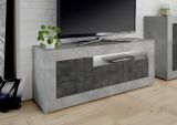 Porta TV cemento e ardesia 138x42x56h cm 3 ante - Iole