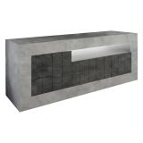 Porta TV cemento e ardesia 138x42x56h cm 3 ante - Iole