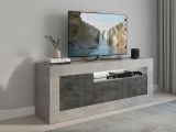Porta TV cemento e ardesia 138x42x56h cm 3 ante - Iole