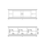 Porta TV grigio 149x41x50h cm 2 ante - Ziba
