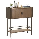 Porta TV grigio e marrone 100x42x110h cm 2 ante - Quilt