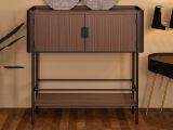 Porta TV grigio e marrone 100x42x110h cm 2 ante - Quilt