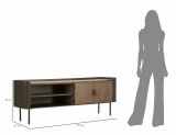 Porta TV grigio e marrone 150x42x58h cm 2 ante - Cannon