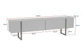 Porta TV marmo e nero 180x29x50h cm 2 ante - Lilith