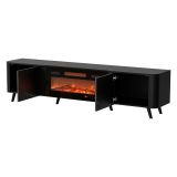Porta TV marmo e nero 190x40x58h cm 2 ante - Vicino