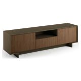 Porta TV marrone e noce 170x42x48h cm 2 ante e 1 cassetto - Atina