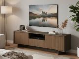 Porta TV marrone e noce 170x42x48h cm 2 ante e 1 cassetto - Atina