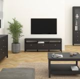 Porta TV nero 151x38x54h cm in legno - Astana