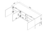 Porta TV nero 151x40x60h cm 3 ante - Sarzana