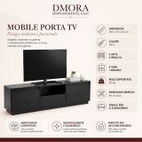 Porta TV nero 160x29x42h cm 3 ante - Morrigan