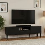 Porta TV nero 177x39x56h cm 2 ante e 1 cassetto - Anselme