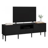 Porta TV nero 177x39x56h cm 2 ante e 1 cassetto - Anselme