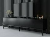 Porta TV nero 180x30x47h cm modulabile - Espero