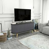 Porta TV nero e antracite 140x43x64h cm 2 ante - Bailu