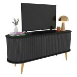 Porta TV nero e antracite 140x43x64h cm 2 ante - Bailu