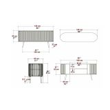 Porta TV nero e antracite 140x43x64h cm 2 ante - Bailu