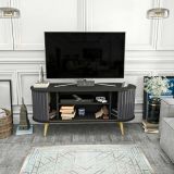 Porta TV nero e antracite 140x43x64h cm 2 ante - Bailu