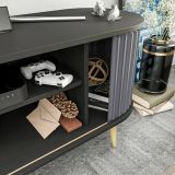 Porta TV nero e antracite 140x43x64h cm 2 ante - Bailu