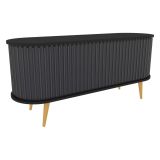 Porta TV nero e antracite 140x43x64h cm 2 ante - Bailu