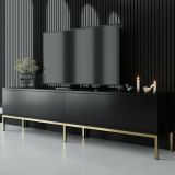 Porta TV nero e oro 180x30x47h cm modulabile - Espero