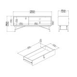 Porta TV nero,noce 150x40x59h cm in legno - Antoine