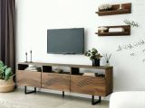 Porta TV noce 170x30x40h cm 3 ante legno massello - Ulana