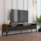 Porta TV noce e antracite 180x47x35h cm modulabile - Angiari