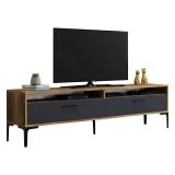 Porta TV noce e antracite 180x47x35h cm modulabile - Angiari