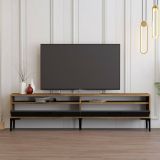 Porta TV noce e antracite 180x47x35h cm modulabile - Angiari
