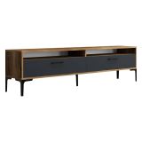Porta TV noce e antracite 180x47x35h cm modulabile - Angiari