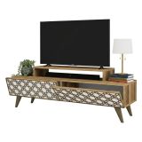 Porta TV noce e bianco 140x41x48h cm modulabile - Arnara