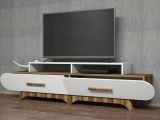 Porta TV noce e bianco 205x36x50h cm 2 ante - Massima