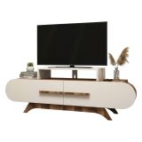 Porta TV noce e crema 145x36x49h cm 2 ante - Nesatm