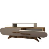 Porta TV noce e crema 145x36x49h cm 2 ante - Nesatm