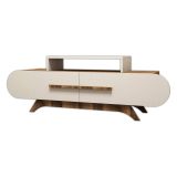 Porta TV noce e crema 145x36x49h cm 2 ante - Nesatm