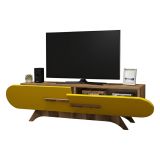 Porta TV noce e giallo 145x36x49h cm 2 ante - Nesatm