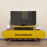Porta TV noce e giallo 145x36x49h cm 2 ante - Nesatm
