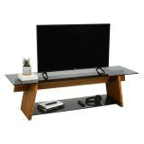 Porta TV noce e nero 158x40x45h cm in legno - Amorosi
