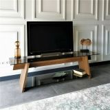Porta TV noce e nero 158x40x45h cm in legno - Amorosi