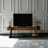 Porta TV noce e nero 158x40x45h cm in legno - Amorosi