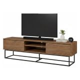 Porta TV noce e nero 180x40x50h cm in legno - Corinna