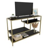 Porta TV oro e antracite 120x39x75h cm in legno - Ivette