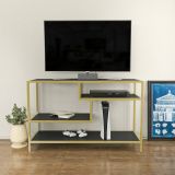 Porta TV oro e antracite 120x39x75h cm in legno - Ivette