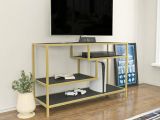 Porta TV oro e antracite 120x39x75h cm in legno - Ivette