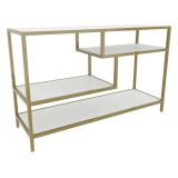Porta TV oro e bianco 120x39x75h cm in legno - Ivette