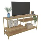 Porta TV oro e quercia 120x39x75h cm in legno - Ivette