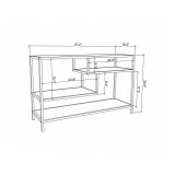 Porta TV oro e quercia 120x39x75h cm in legno - Ivette