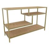 Porta TV oro e quercia 120x39x75h cm in legno - Ivette