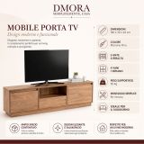 Porta TV pino 160x29x42h cm 3 ante - Morrigan
